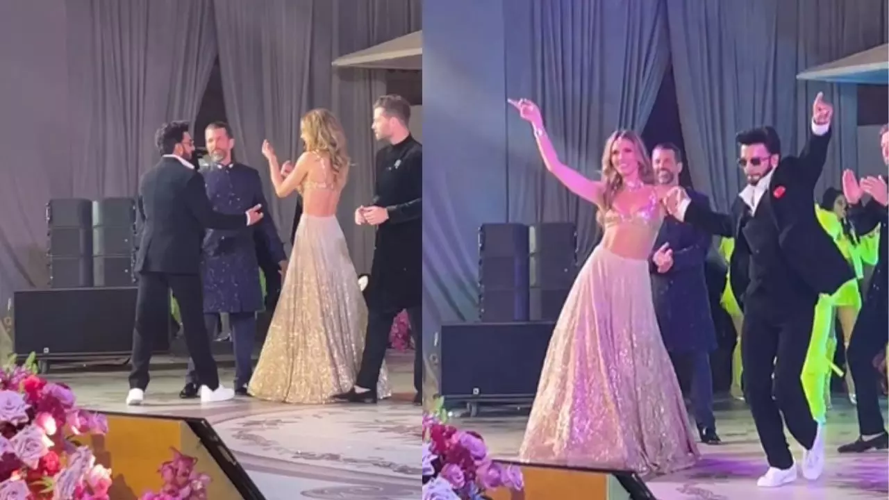 उदयपुर की रॉयल शादी में रणवीर सिंह का जलवा, जूनियर डोनाल्ड ट्रंप और उनकी गर्लफ्रेंड के साथ किया ऐसा डांस; हो गया Video Viral