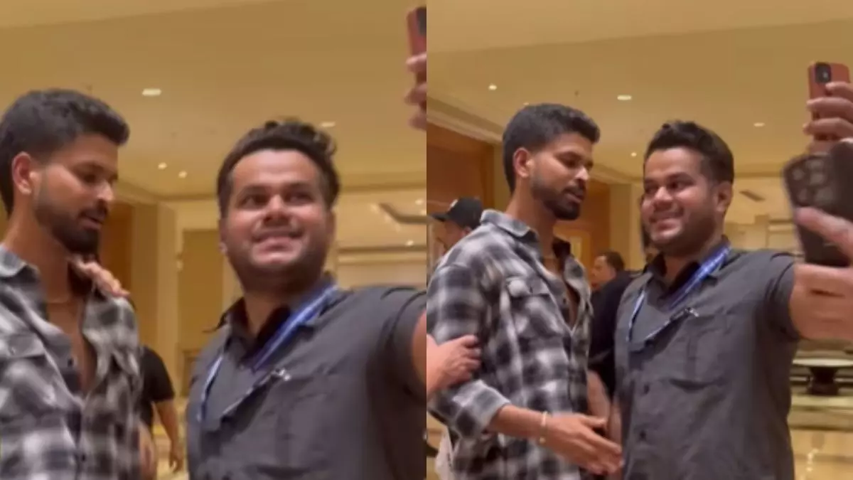 भाई तुम्हारा काम है हटाना... सुरक्षा में तैनात गार्ड ही जब लेने लगा सेल्फी तो भड़क गए श्रेयस अय्यर, अब वीडियो हो रहा जमकर वायरल