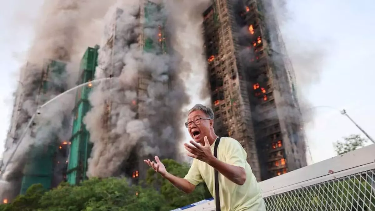 Hong Kong Fire: 4 मिनट में 31 मंजिलें आग की लपटों में, 75 की मौत; बांस की स्कैफोल्डिंग या चीनी नेटिंग, जिम्मेदार कौन? VIDEO