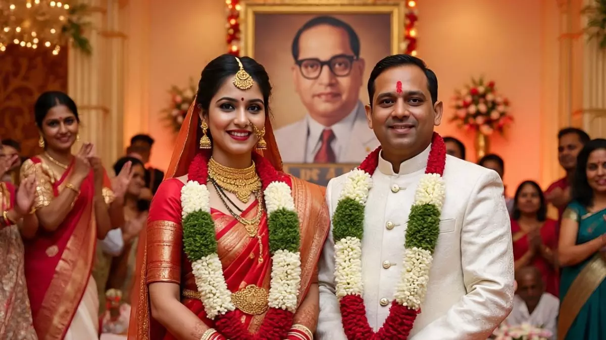 छत्तीसगढ़ में संविधान वाली शादी! आंबेडकर की फोटो के सामने लिए सात फेरे