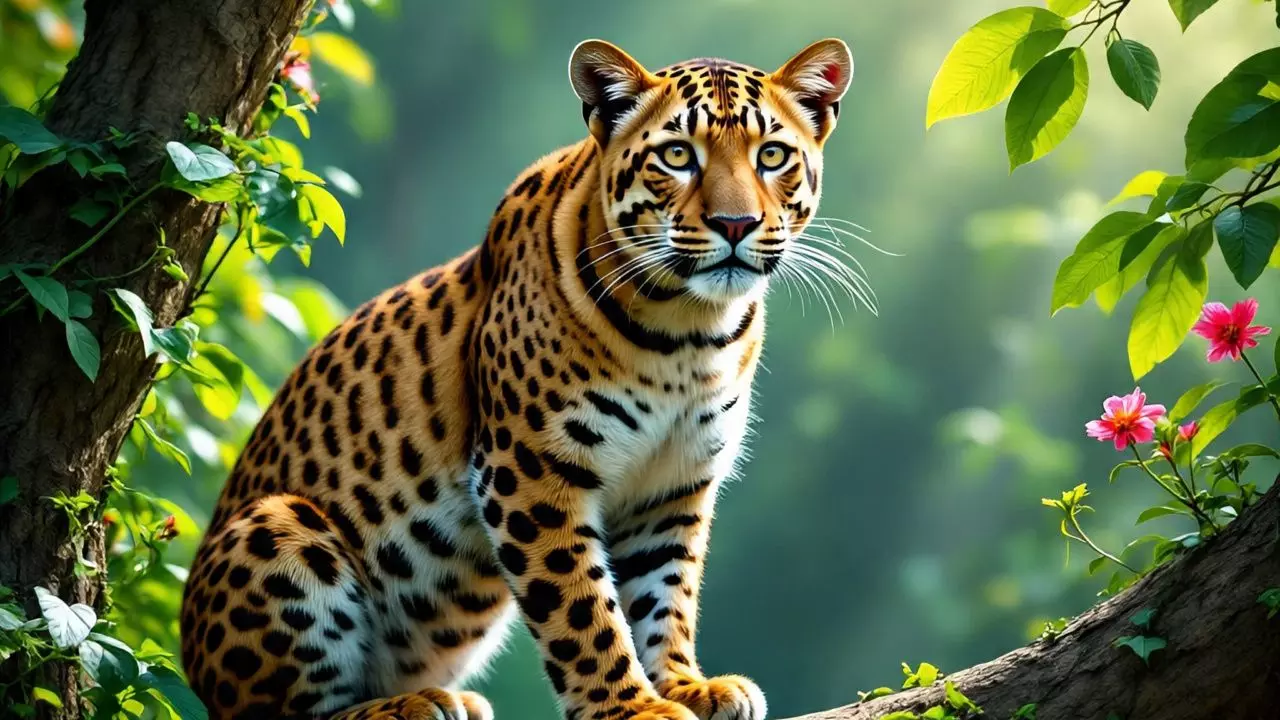 कुत्तों से डरा तेंदुआ, पेड़ पर चढ़ा और फंसा रहा दो घंटे , फिर ऐसे हुआ रेस्क्यू