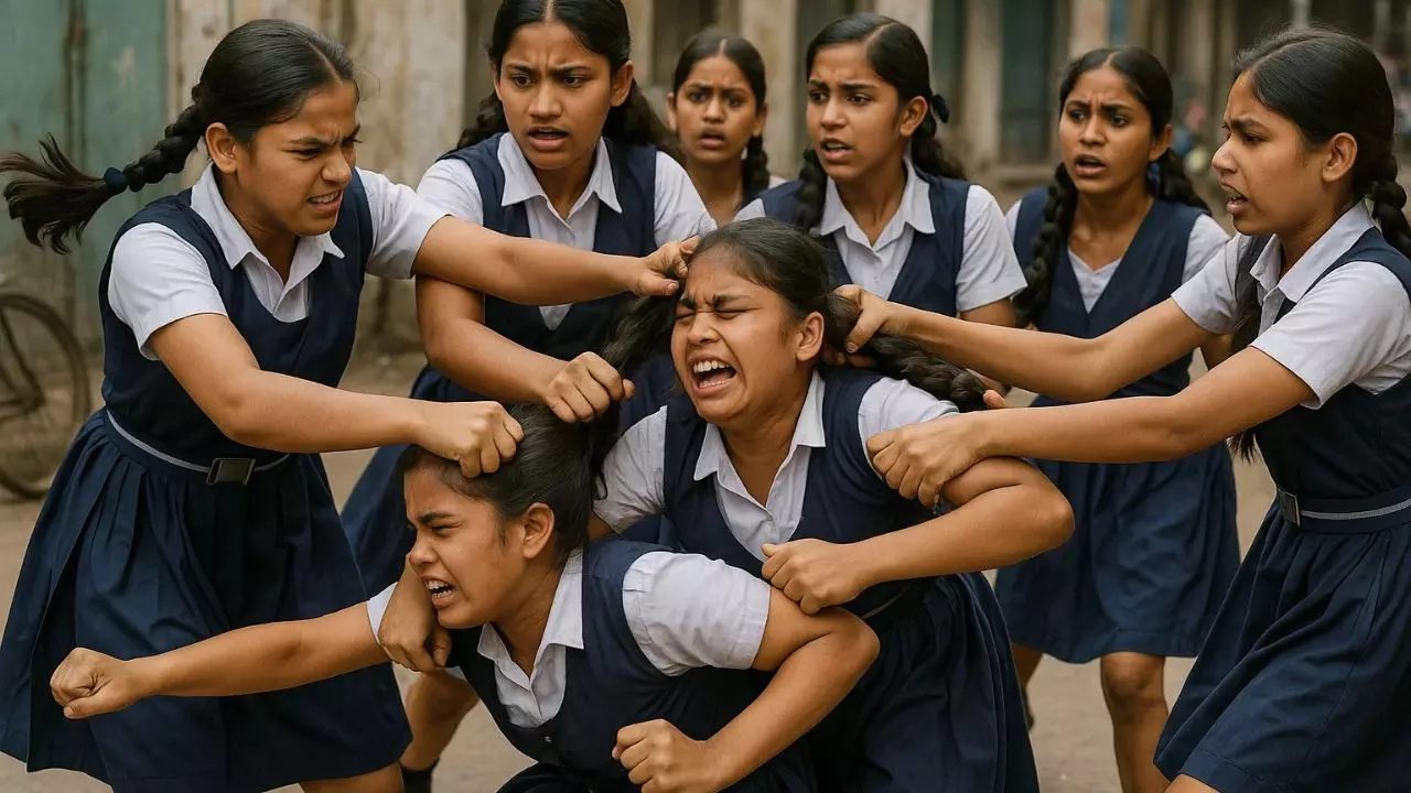 मुजफ्फरपुर में बॉयफ्रेंड को लेकर कहासुनी, बीच सड़क लड़कियों के बीच हुई मारपीट; लोगों ने बनाया वीडियो