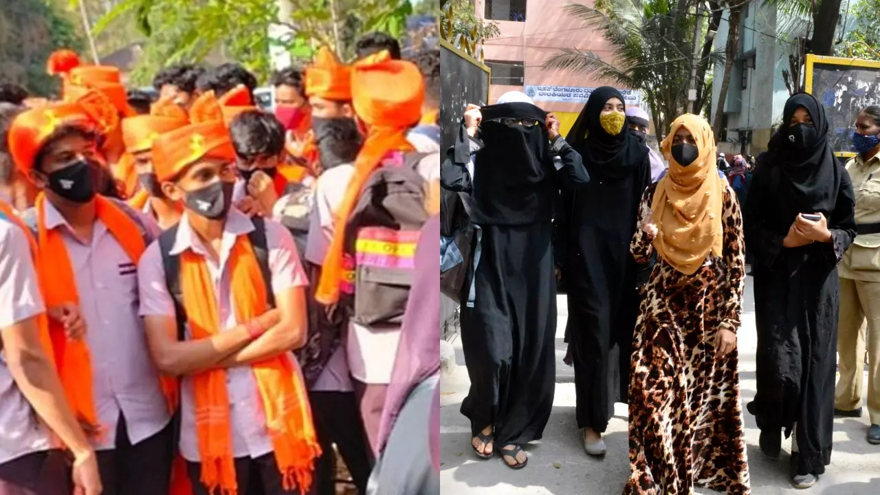 कर्नाटक में फिर गरमाया भगवा शॉल हिजाब का मुद्दा, छात्रों की कॉलेज प्रबंधन को चेतावनी, कहा - ड्रेस कोड लागू करो, नहीं तो...
