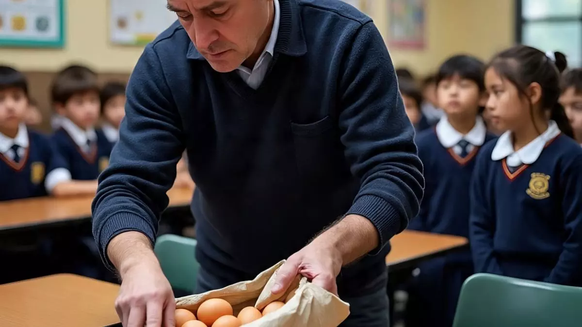 मिड डे मील पर बड़ा सवाल! बच्‍चों के लिए आए अंडे झोले में भरकर ले गए प्रिंसिपल, Video वायरल