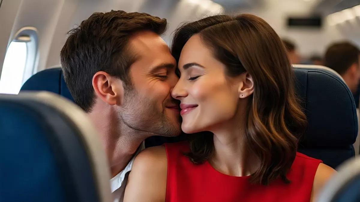 फ्लाइट में रोमांस कर रहे थे कपल; कैमरे में हो गया सब कुछ रिकॉर्ड, Video Viral