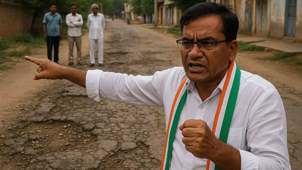 100 मीटर जर्जर सड़क को लेकर बढ़ा विवाद, कांग्रेस नेता गोकुलचंद सैनी ने आत्मदाह की दे डाली चेतावनी