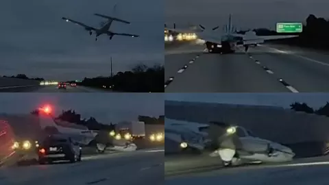 हाईवे पर चलती कार से टकराया विमान, फिर सड़क पर सरपट दौड़ता रहा... देखें दिल दहला देने वाला वीडियो हाईवे पर चलती कार से टकराया विमान, फिर सड़क पर सरपट दौड़ता रहा... देखें दिल दहला देने वाला वीडियो