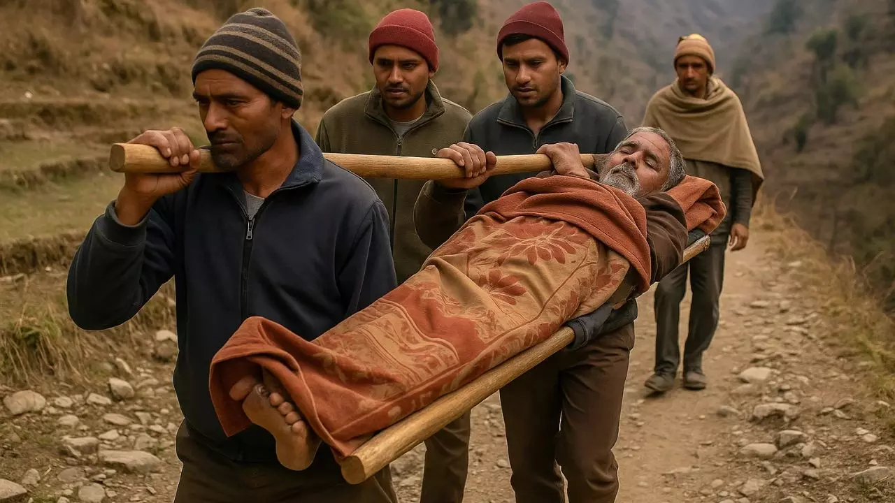 सुंदर पहाड़, बदहाल ज़िंदगी! सड़क के अभाव से चमोली में बीमार को 5 किमी कंधे पर ढोकर अस्पताल पहुंचाने की मजबूरी