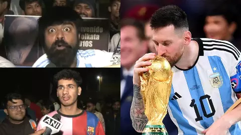 ‘Messi! Messi!’ से गूंजा कोलकाता, एयरपोर्ट से होटल तक फैंस का सैलाब, नेपाली फैन बोला- मेसी को देखने के लिए बीवी को तलाक दे सकता हूं ‘Messi! Messi!’ से गूंजा कोलकाता, एयरपोर्ट से होटल तक फैंस का सैलाब, नेपाली फैन बोला- मेसी को देखने के लिए बीवी को तलाक दे सकता हूं