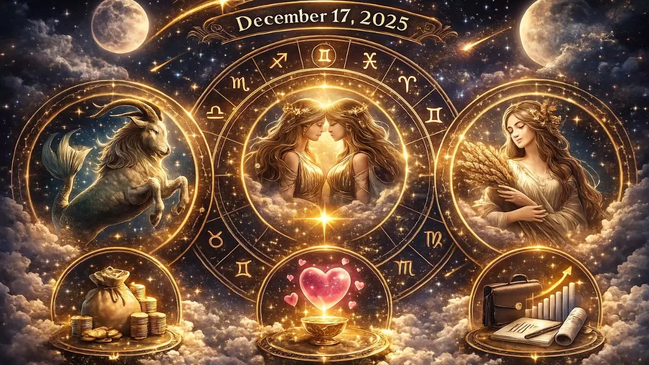 राशिफल 17 दिसंबर 2025 : इन राशियों की खुलेगी तरक्की की राह, कैसा रहेगा पैसा, प्यार और करियर का हाल?