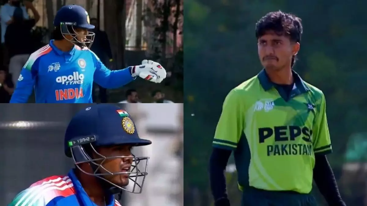 U19 Asia Cup 2025 Final: आयुष म्हात्रे और वैभव सूर्यवंशी से भिड़ा पाकिस्तानी गेंदबाज, मैदान में हुई गरमागरम बहस; देखें वीडियो