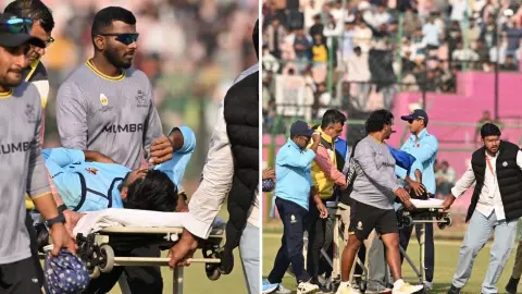 Vijay Hazare Trophy 2025 में बड़ा हादसा, रोहित शर्मा की टीम के खिलाड़ी को लगी चोट; स्ट्रेचर पर ले जाया गया बाहर