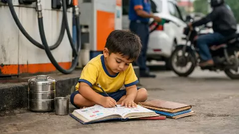पेट्रोल पंप पर पढ़ता दिखा 4 साल का बच्चा, बनना चाहता है कलेक्टर, अब वीडियो वायरल होने के बाद सरकार ने उठाया ये कदम पेट्रोल पंप पर पढ़ता दिखा 4 साल का बच्चा, बनना चाहता है कलेक्टर, अब वीडियो वायरल होने के बाद सरकार ने उठाया ये कदम