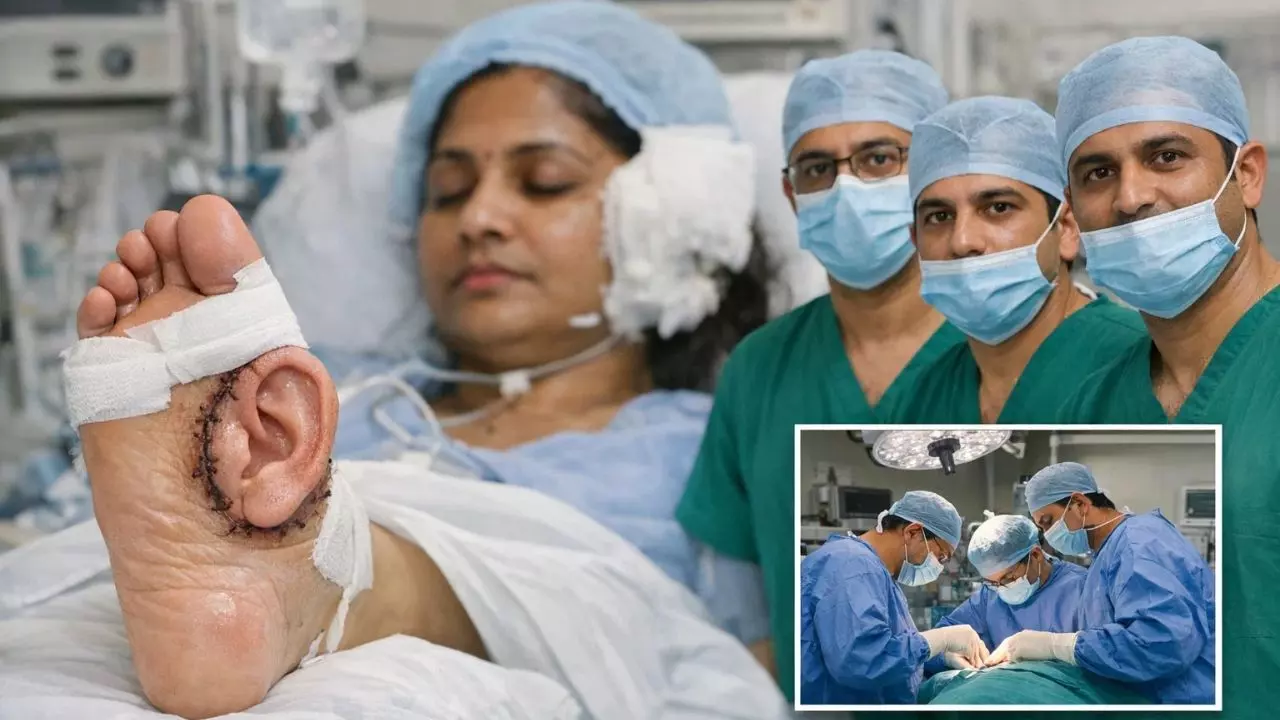 हादसे में महिला के कटे कान को डॉक्टर्स ने पैर से जोड़ा, 10 घंटे चली इस सर्जरी के बारें जानें सब कुछ