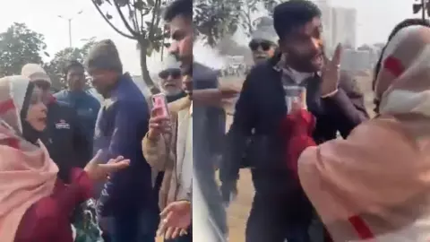 तुम सब आतंकवादी हो...मोदी को लेकर बीच रस्ते में मुस्लिम महिला को घेरा, युवकों ने जबरन उतरवाया मास्क फिर दी गालियां | VideoViral