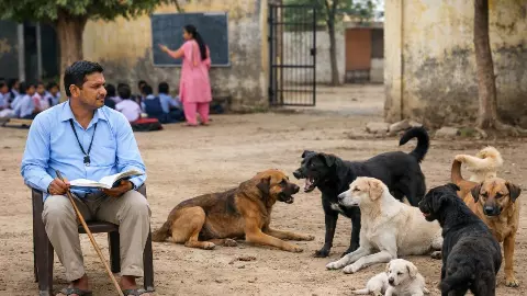 शिक्षक पढ़ाएं या कुत्तों की रखवाली करें? हरियाणा में ‘Dog Duty’ पर बवाल, AAP ने भाजपा पर उठाए सवाल