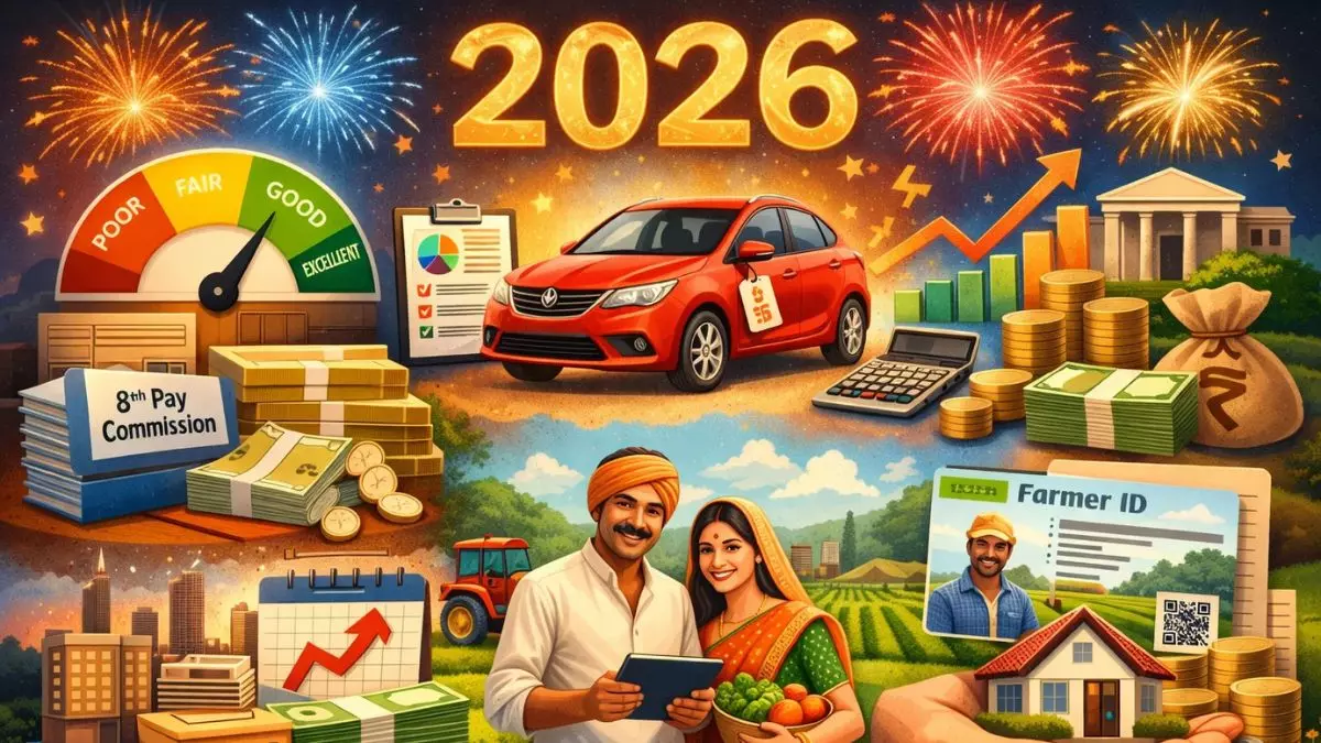 New Year 2026: हर हफ्ते अपडेट होगा क्रेडिट स्कोर, कारें होंगी महंगी और 8वें वेतन आयोग से बढ़ेगी सैलरी... आज से बदल गए ये 12 नियम