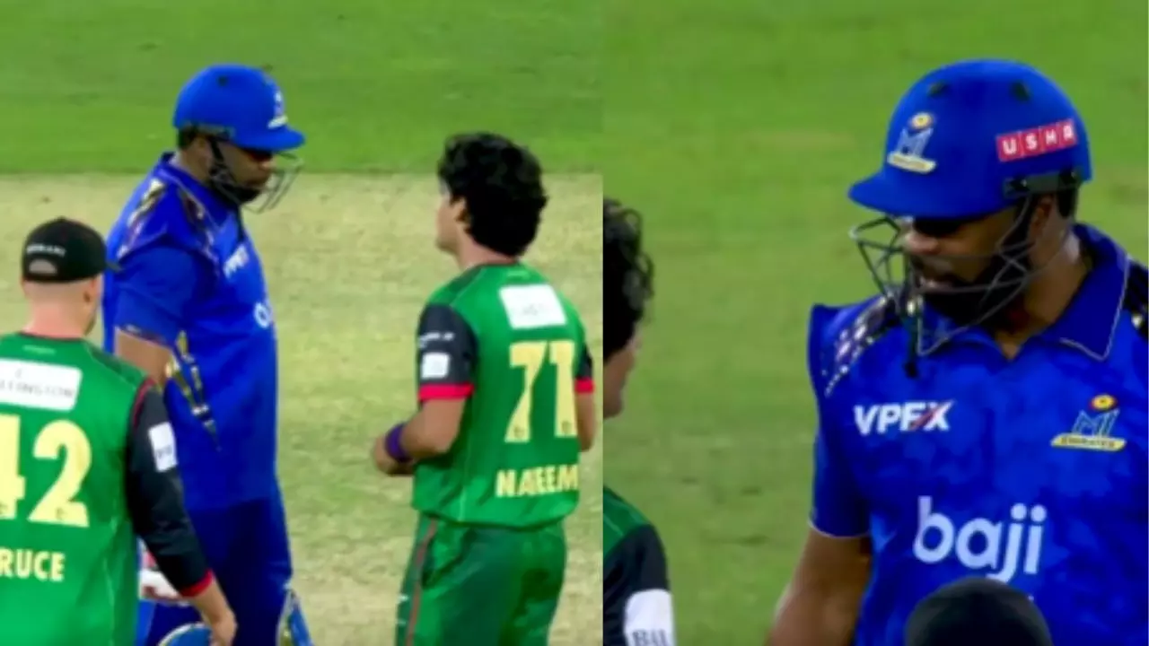 मैदान पर बढ़ी पाकिस्तानी खिलाड़ियों की बदतमीजी, Kieron Pollard से भिड़ा PAK गेंदबाज; यूजर्स बोले- बच्चे तेरा बाप...