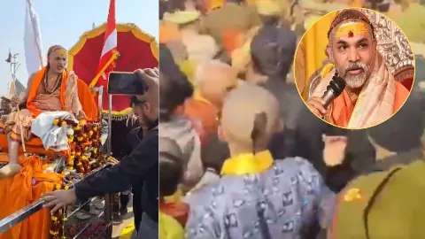 शंकराचार्य अविमुक्तेश्वरानंद के शिष्यों से मारपीट, माघ मेले में छिड़ा विवाद; पुलिस पर लगे गंभीर आरोप- देखें बवाल के VIDEO