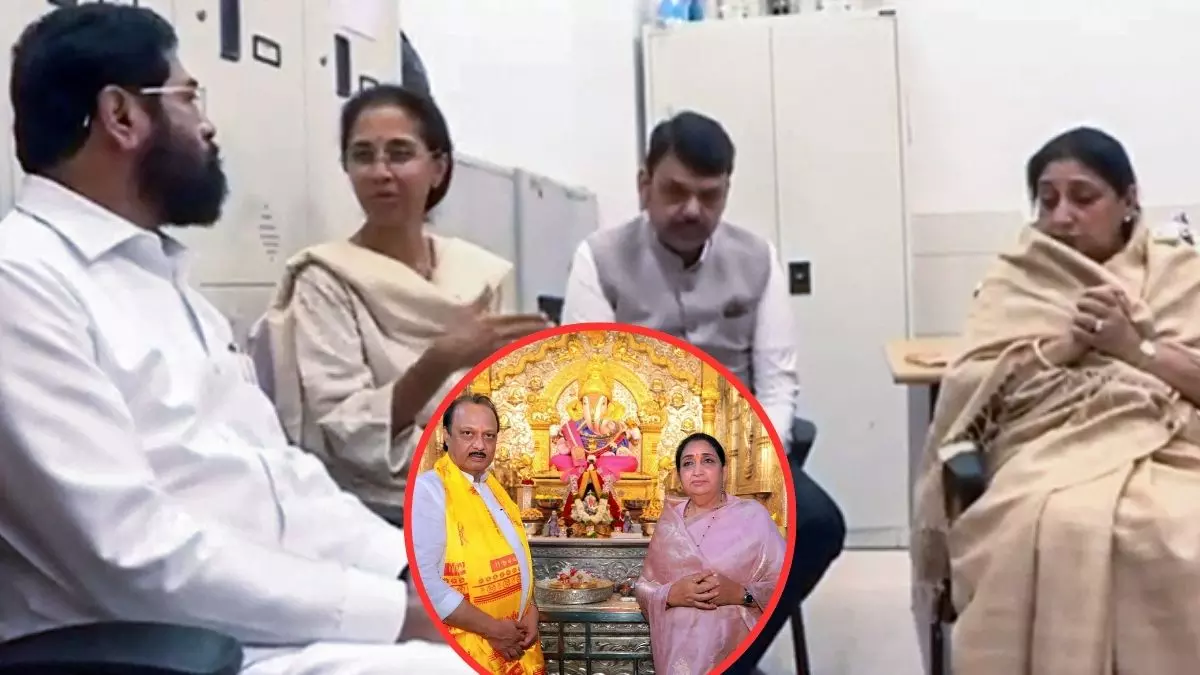 ajit pawar wife sunetra eknath sinde supriya sule devendra fadnavis
