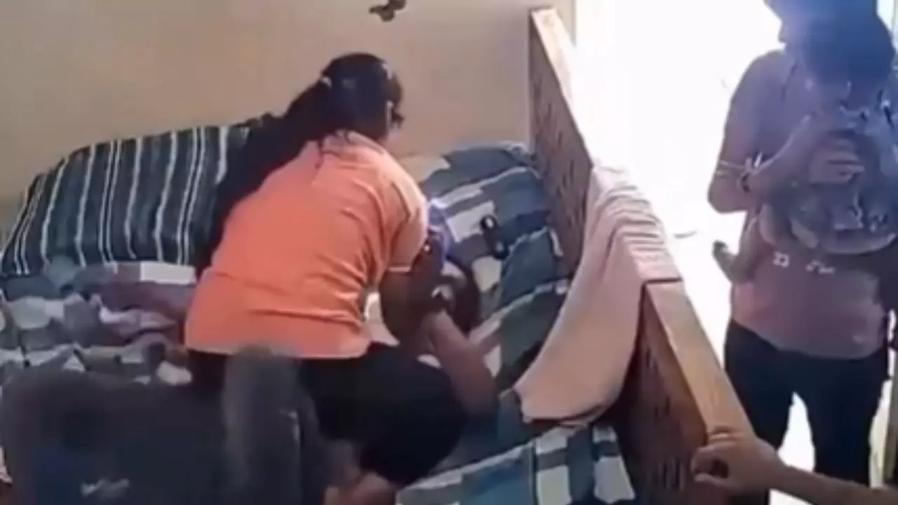 satna viral video wife beats husband domestic violence men