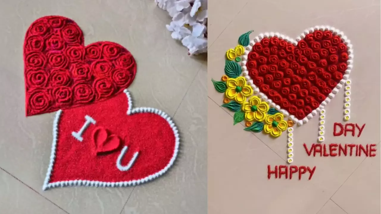 Valentine Rangoli Designs