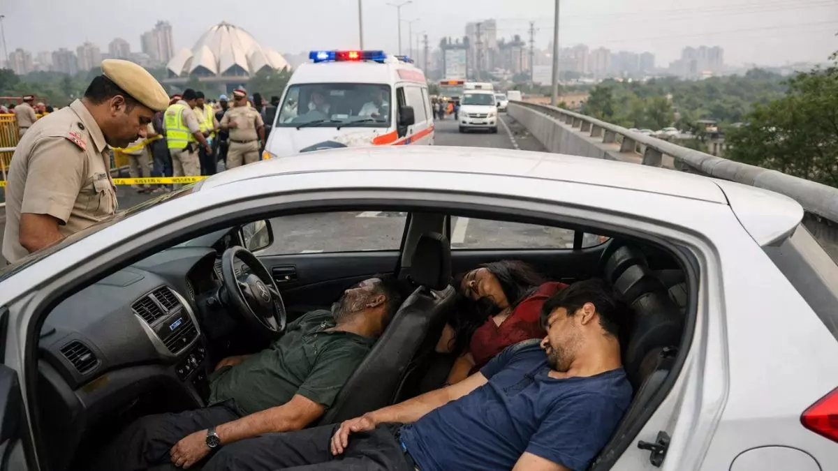 Three Bodies Found Inside Parked Car on Delhi’s Peeragarhi Flyove