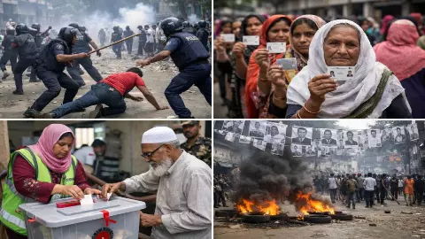झड़प, वोटिंग से रोकने का आरोप और सियासी घमासान; बांग्लादेश चुनाव के 10 अहम अपडेट