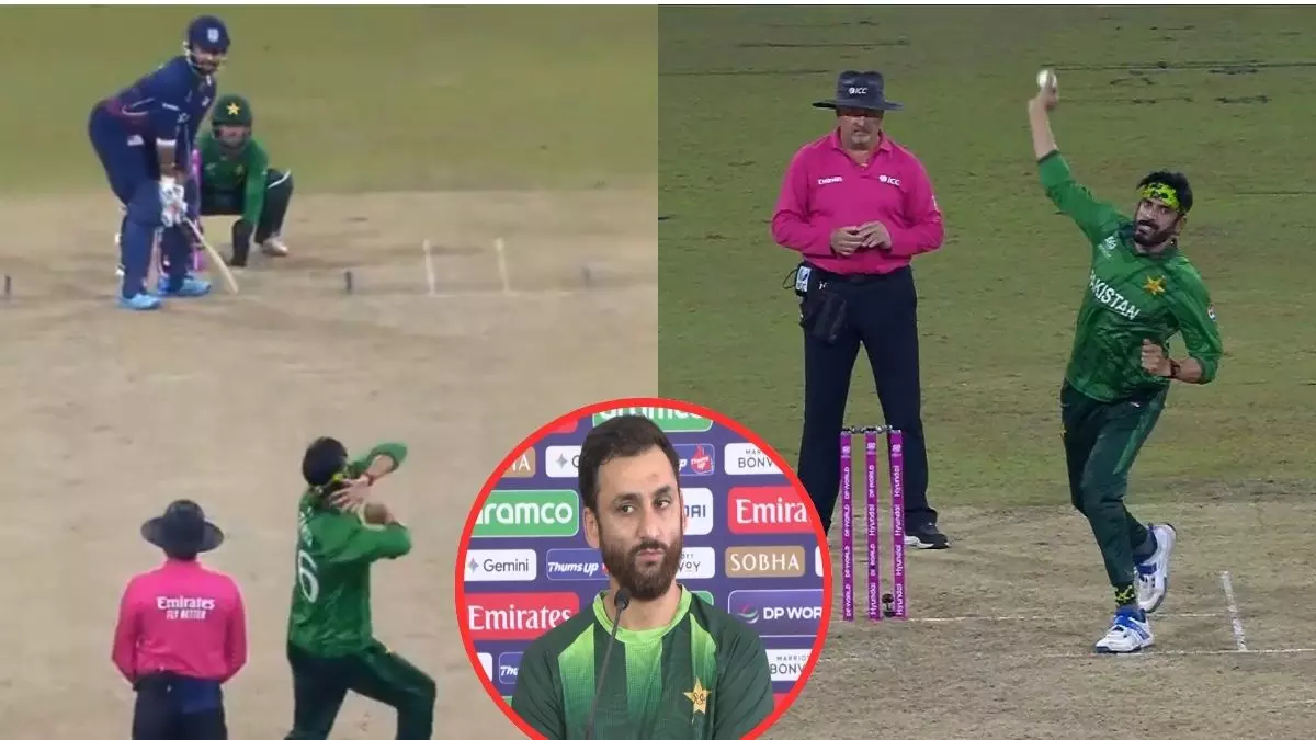 salman agha on usman tariq bowling action photo