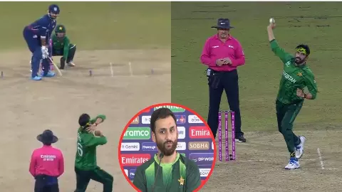 salman agha on usman tariq bowling action photo