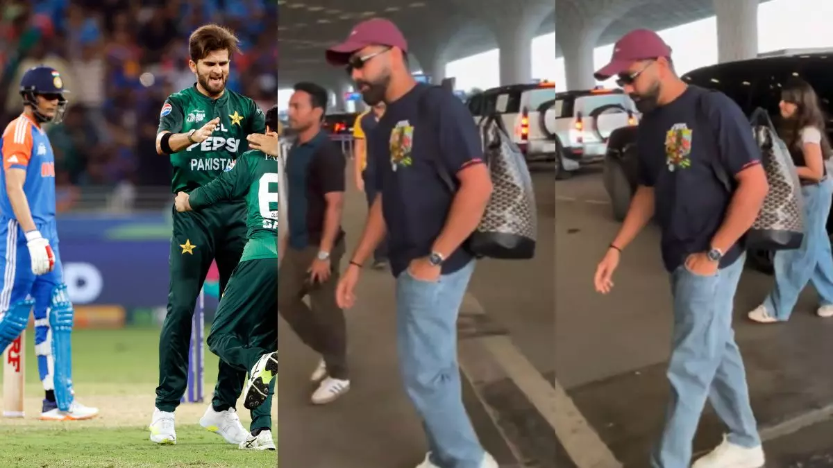 rohit sharma mumbai airport viral video