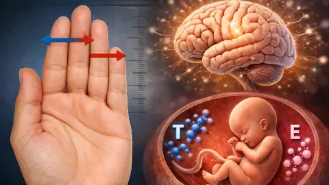 finger length 2d4d ratio brain size estrogen research hindi