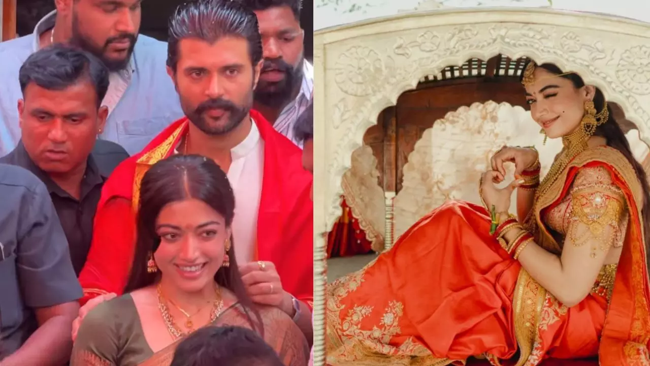 Rashmika Mandanna-Vijay Deverakonda ने किए तिरुपति के दर्शन, पूरे भारत में बंटवाई मिठाइयां| देखें वीडियो