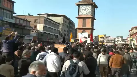 Israel Iran War why shia muslims protesting against Israel on lal chowk of Kashmir