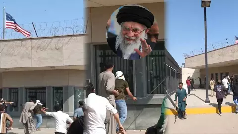 Iran हमले की गूंज Pakistan तक! कराची में US काउंसिलेट पर भीड़ ने किया हमला, तीन अधिकारी घायल Iran हमले की गूंज Pakistan तक! कराची में US काउंसिलेट पर भीड़ ने किया हमला, तीन अधिकारी घायल