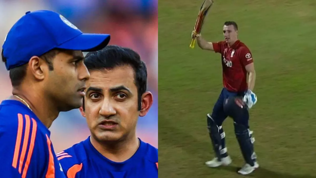 suryakumar yadav gauta, gambhir harry brook photo