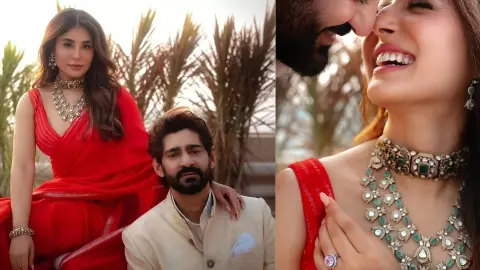 kritika kamra gaurav kapoor wedding red chanderi saree terrace wedding