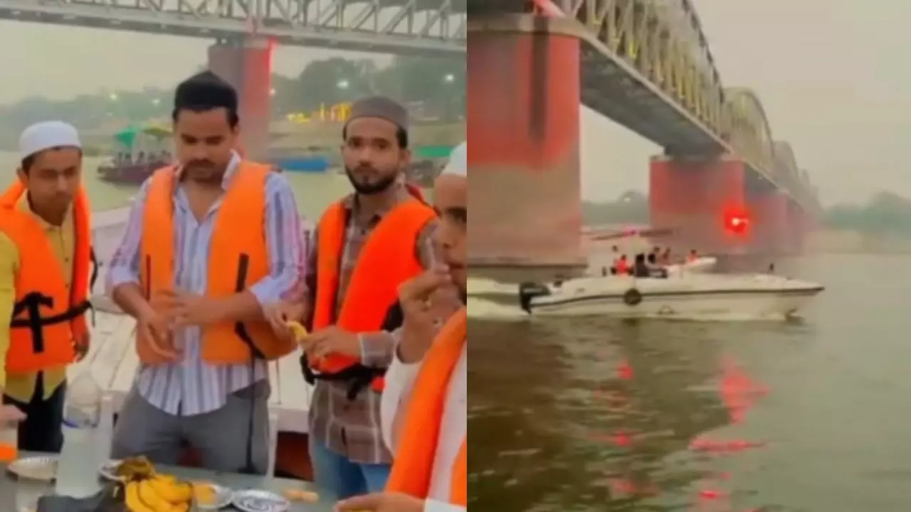 काशी में गंगा के बीच नाव पर इफ्तार से बवाल: बिरयानी और हड्डियां फेंकने के आरोप में 14 गिरफ्तार- देखिए VIDEO