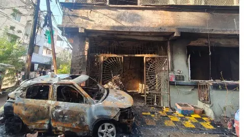 Indore EV car Fire