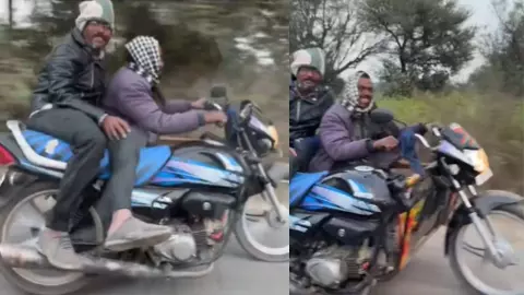 three tyres modified bike video viral