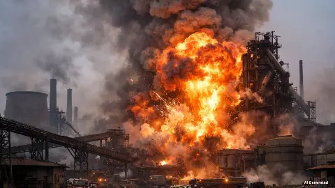 steel plant blast