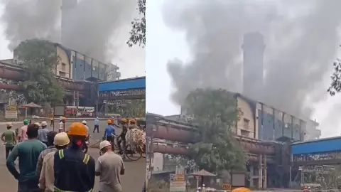 भिलाई स्टील प्लांट में भीषण आग