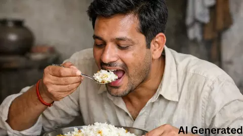 eating rice eating rice