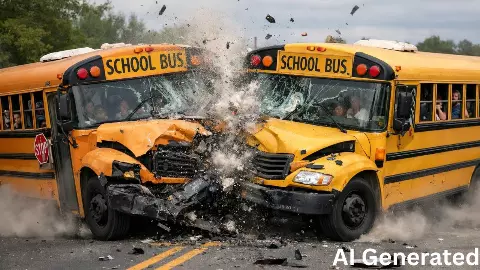 तेज रफ्तार का कहर! दो स्कूल बसों की भिड़ंत में 12 से ज्यादा बच्चे जख्मी, ड्राइवर को भी आई गहरी चोट