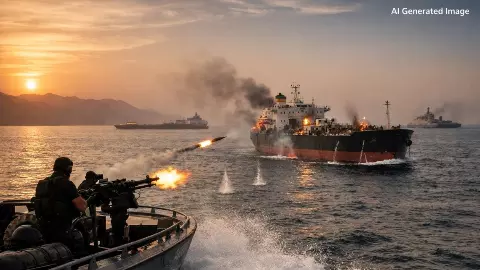 Indian Oil Tankers Fired in  Strait of Hormuz