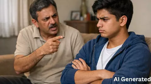 dad scolding children