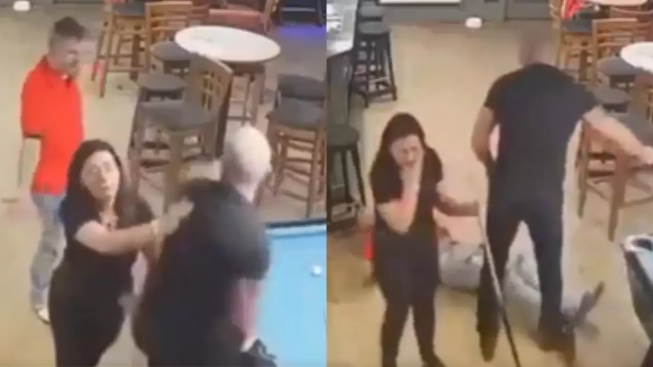 bar fight video husband attack