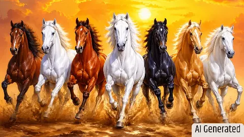 सफेद या रंग-बिरंगे 7 दौड़ते हुए घोड़े? जानिए किस दिशा में लगाने से होती है धन वर्षा और तरक्की