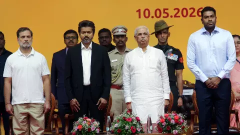 Vijay’s Swearing-In Begins With Vande Mataram, Sparks Political Buzz In Tamil Nadu