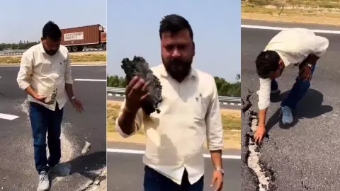 36 हजार करोड़ की लागत, PM Modi ने किया उद्घाटन; हाथों से ही उखड़ गया गंगा एक्सप्रेसवे- Video Viral